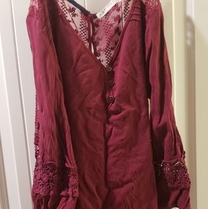 Maroon boho blouse